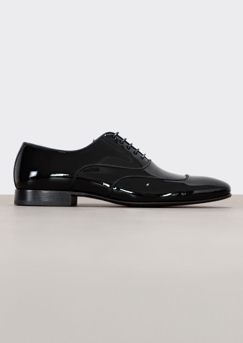 Black Patent Leather Classical Dress Shoes - 1