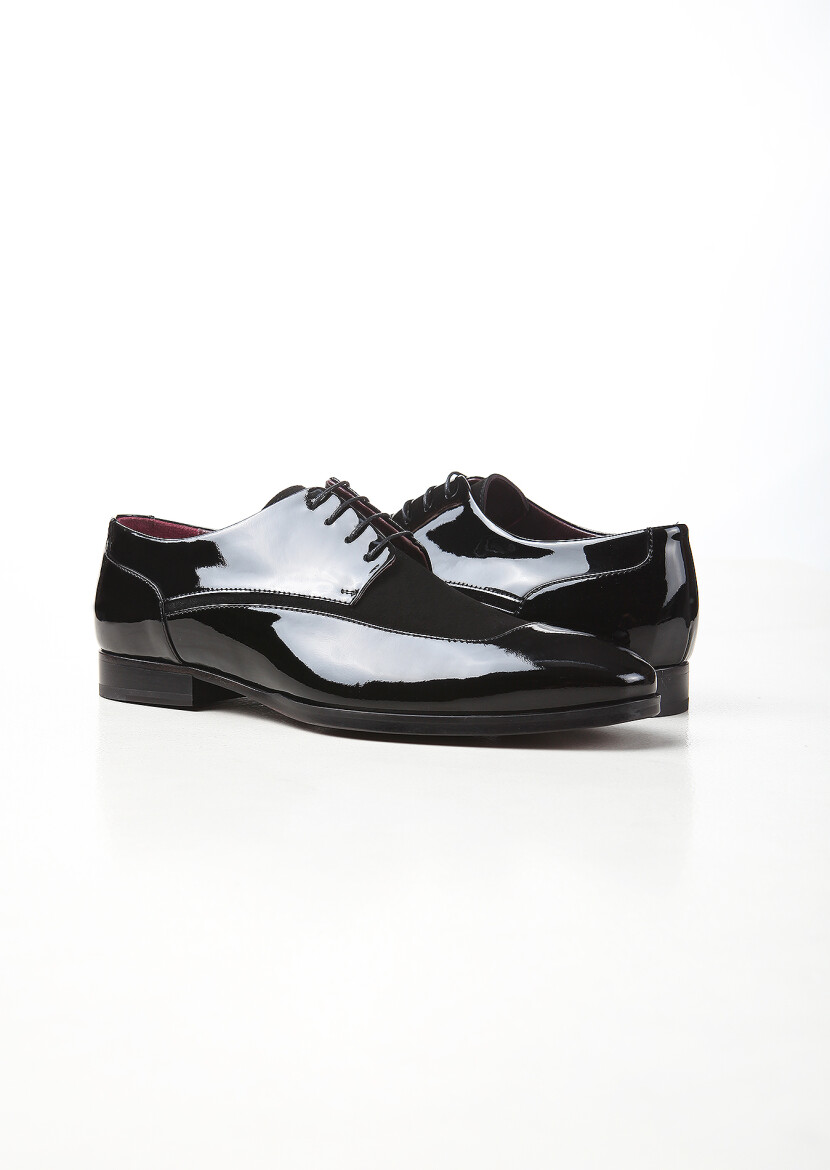 Black Patent Leather Classical Dress Shoes - 3