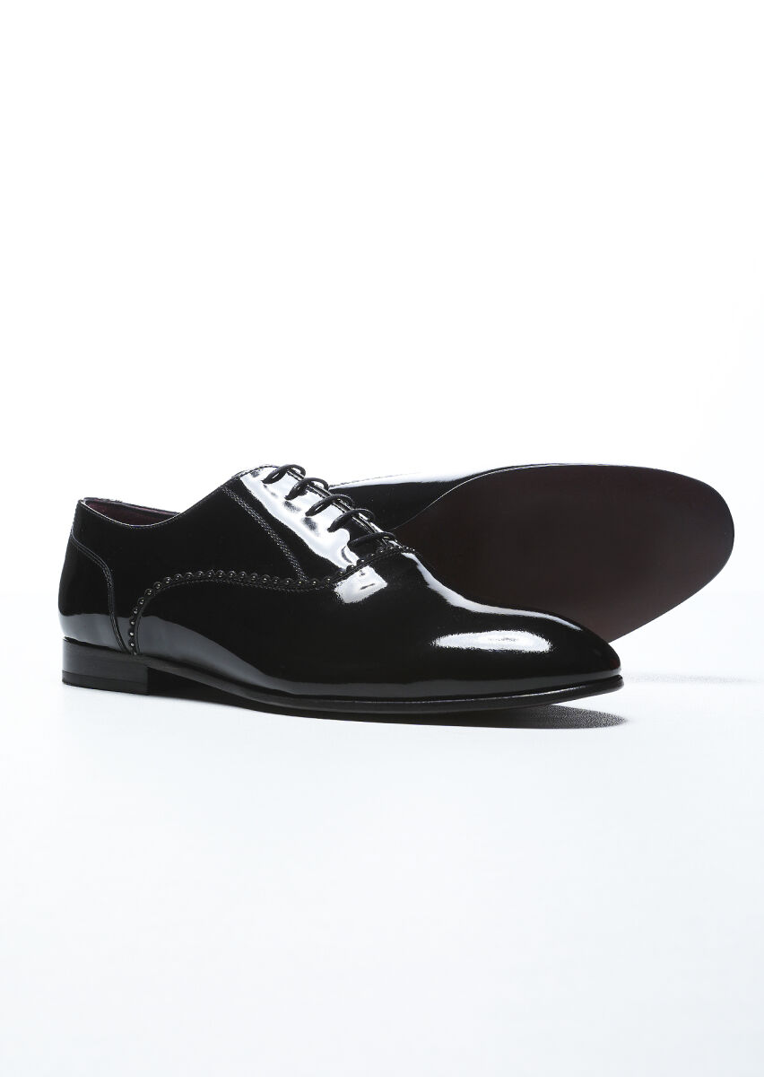 Black Patent Leather Classical Dress Shoes - 4