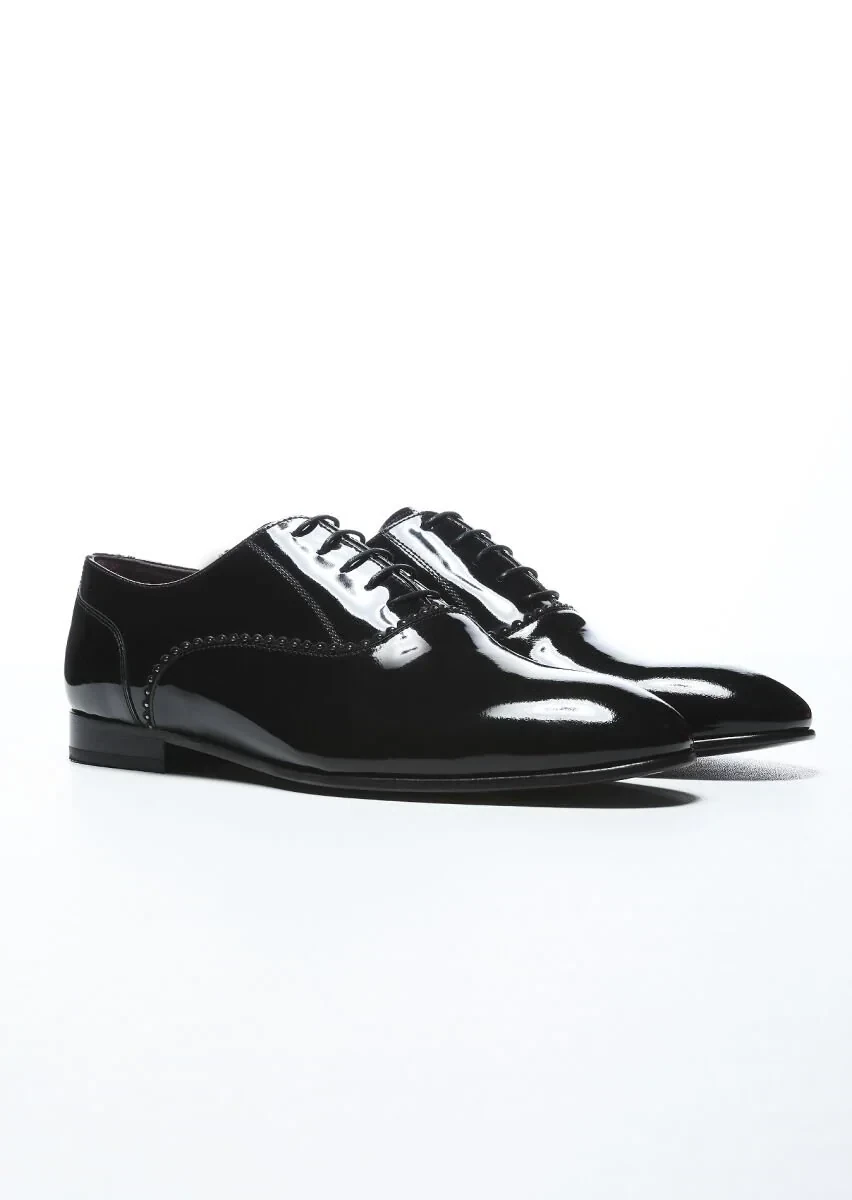 Black Patent Leather Classical Dress Shoes - 2