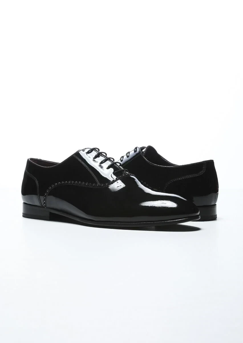 Black Patent Leather Classical Dress Shoes - 3