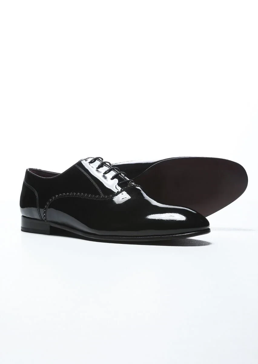Black Patent Leather Classical Dress Shoes - 4