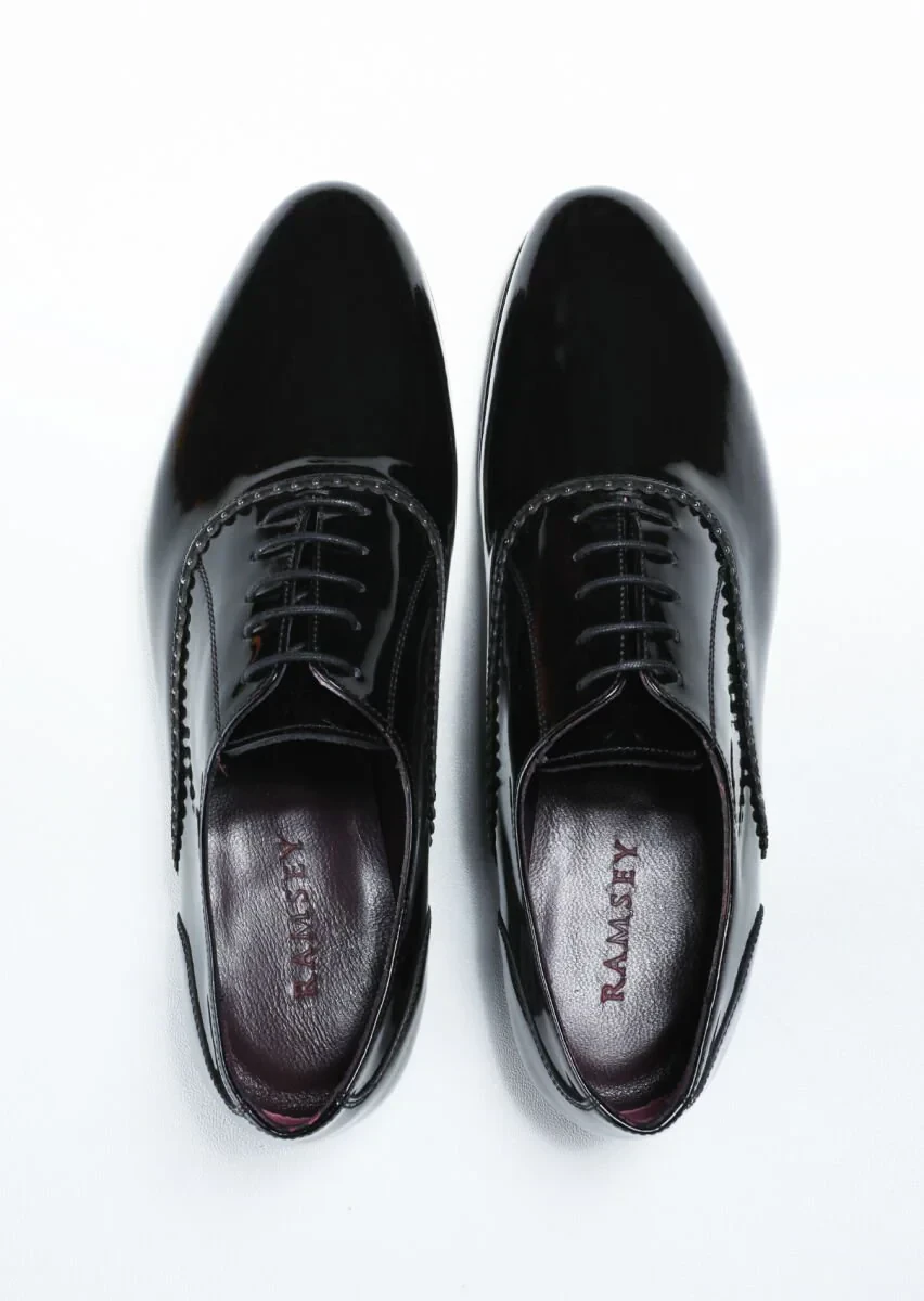 Black Patent Leather Classical Dress Shoes - 5