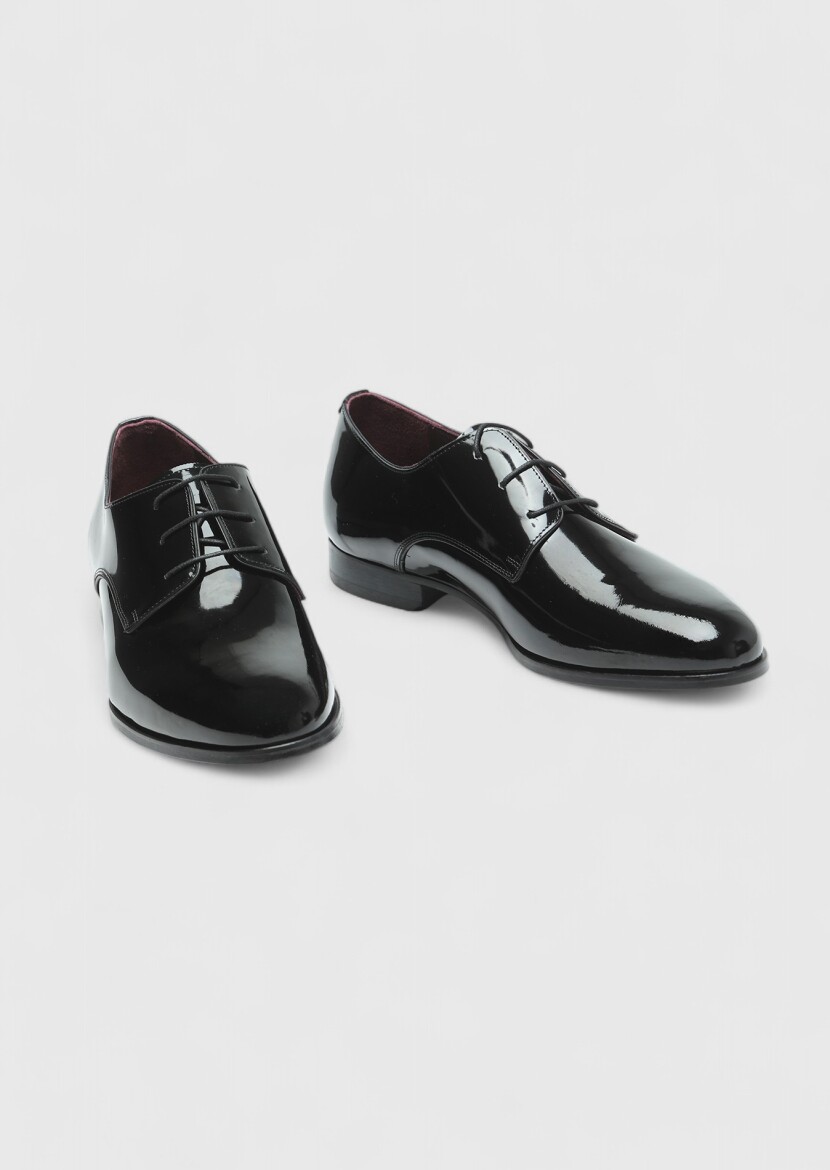 Black Patent Leather Classical Dress Shoes - 3