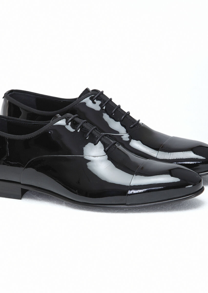 Black Patent Leather Classical Dress Shoes - 3