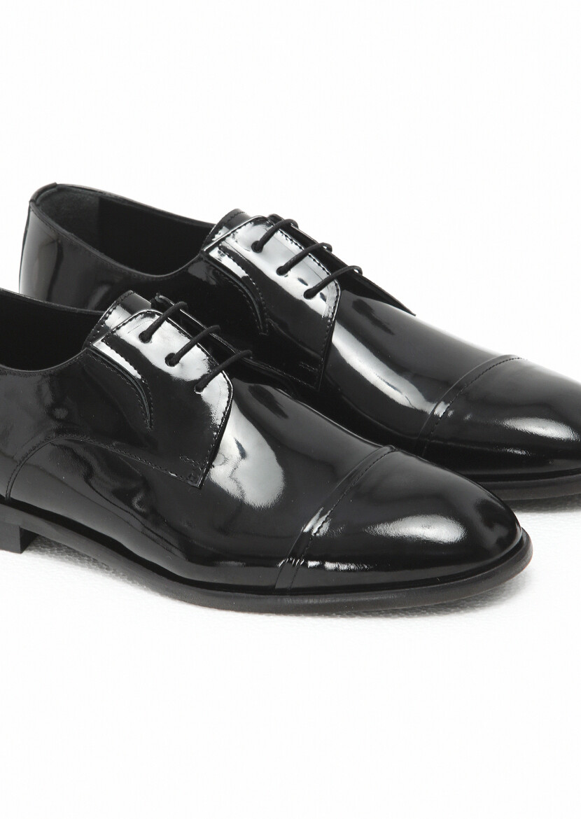 Black Patent Leather Classical Dress Shoes - 3
