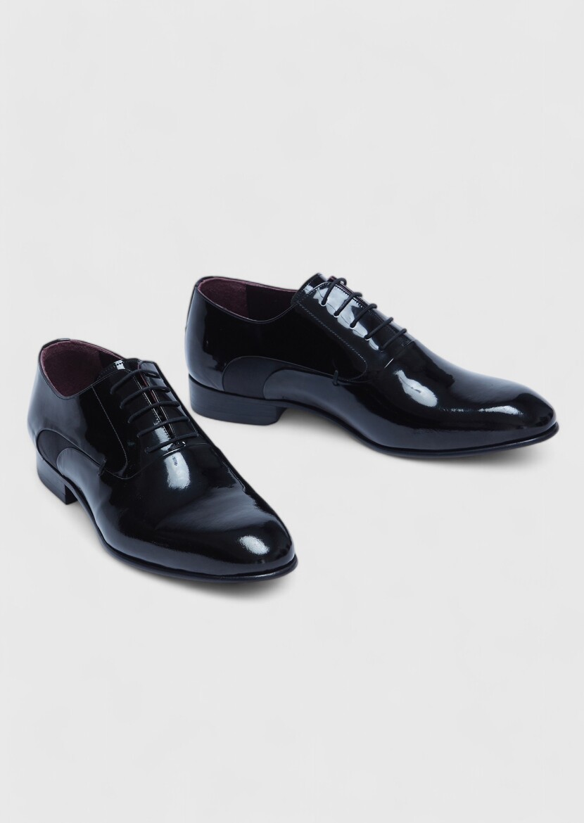 Black Patent Leather Classical Dress Shoes - 3
