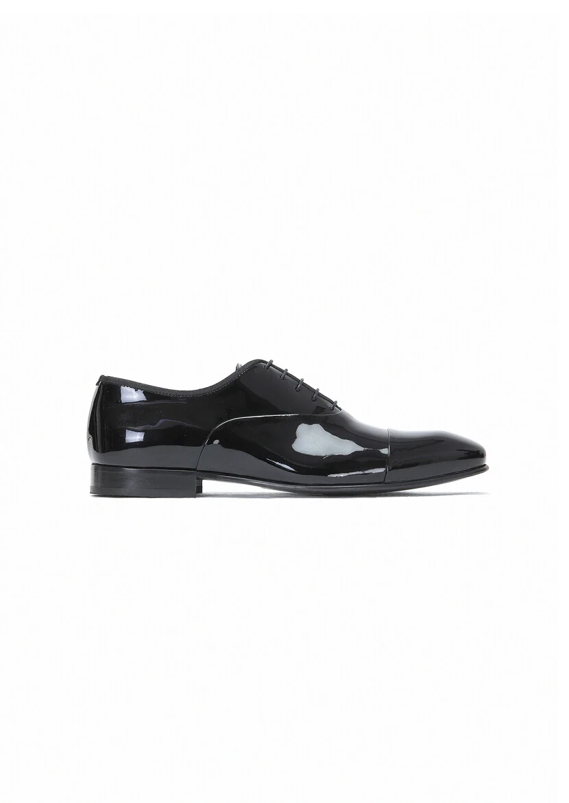 Black Patent Leather Classical Dress Shoes - 1