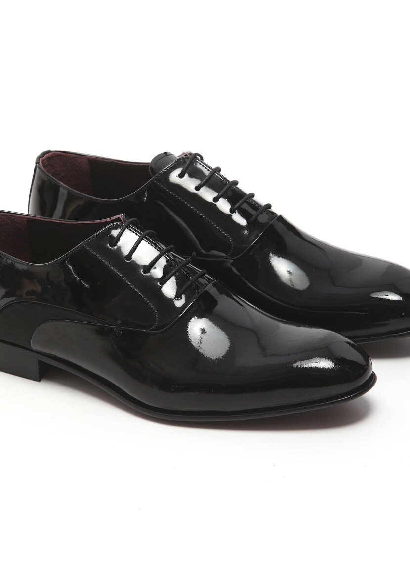 Black Patent Leather Classical Dress Shoes - 3