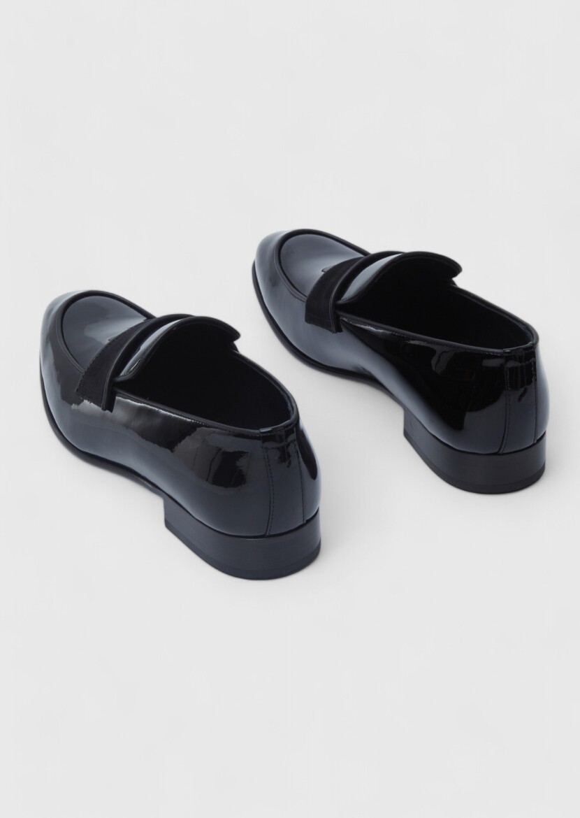 Black Patent Leather Classical Dress Shoes - 5