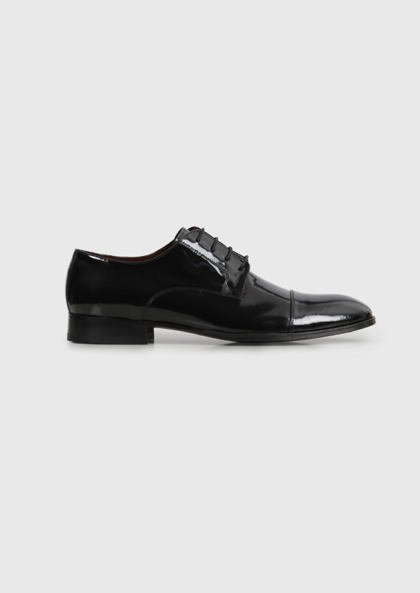 Black Patent Leather Classical Dress Shoes - 1