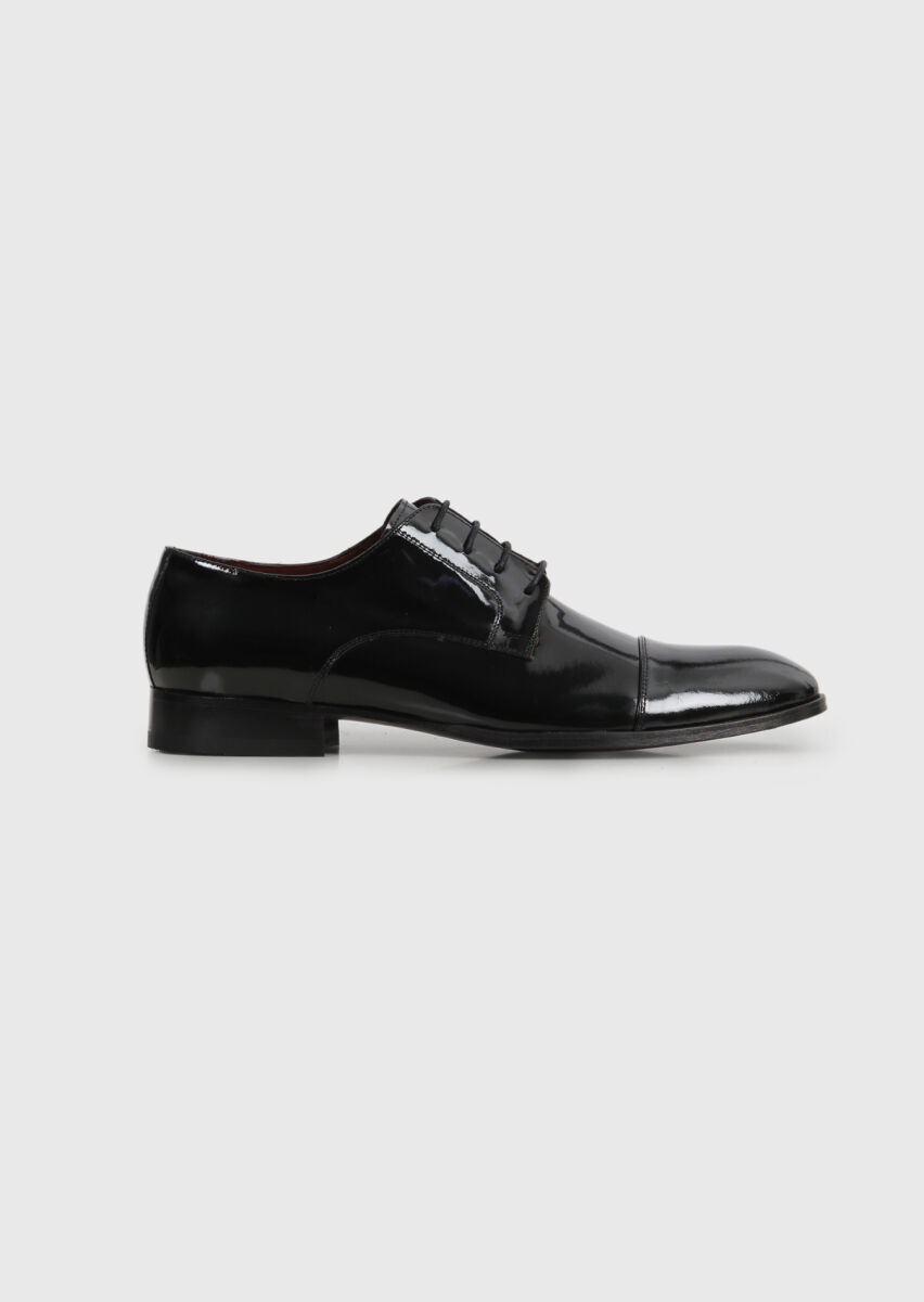 Black Patent Leather Classical Dress Shoes - 1