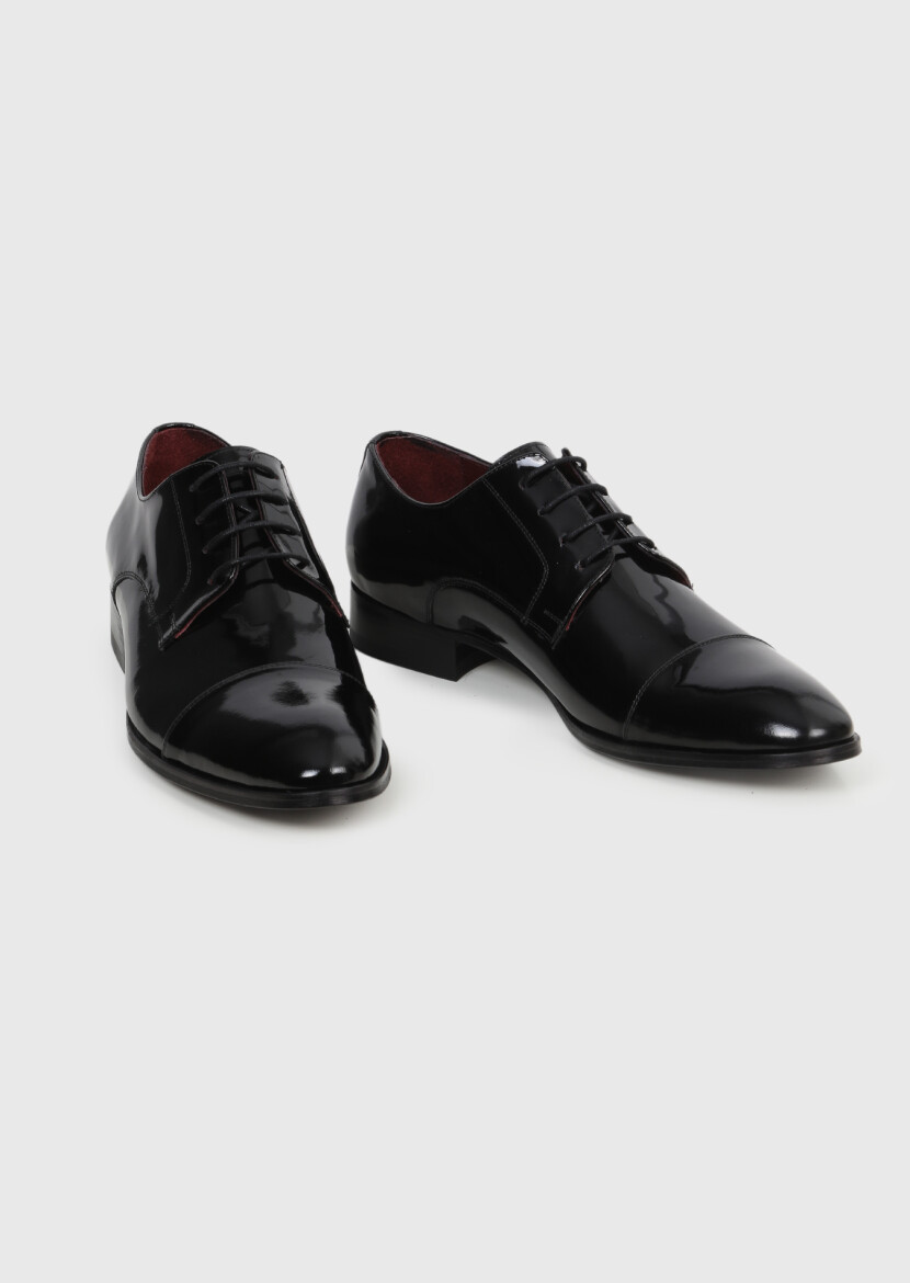 Black Patent Leather Classical Dress Shoes - 3
