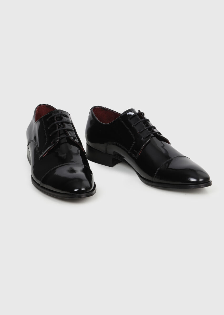 Black Patent Leather Classical Dress Shoes - 3