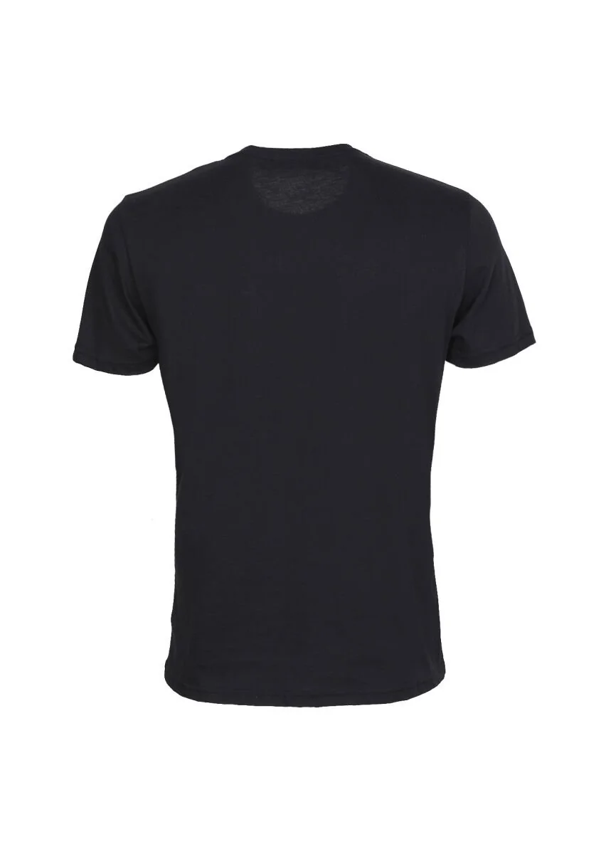 Black Patterned 100% Cotton T-Shirt - 7