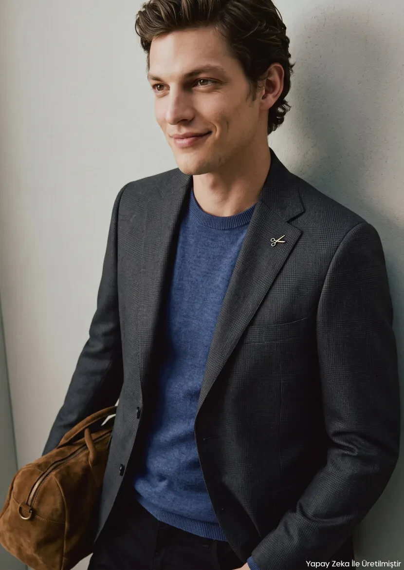 Black Patterned Regular Fit 100% Wool Jacket - RAMSEY