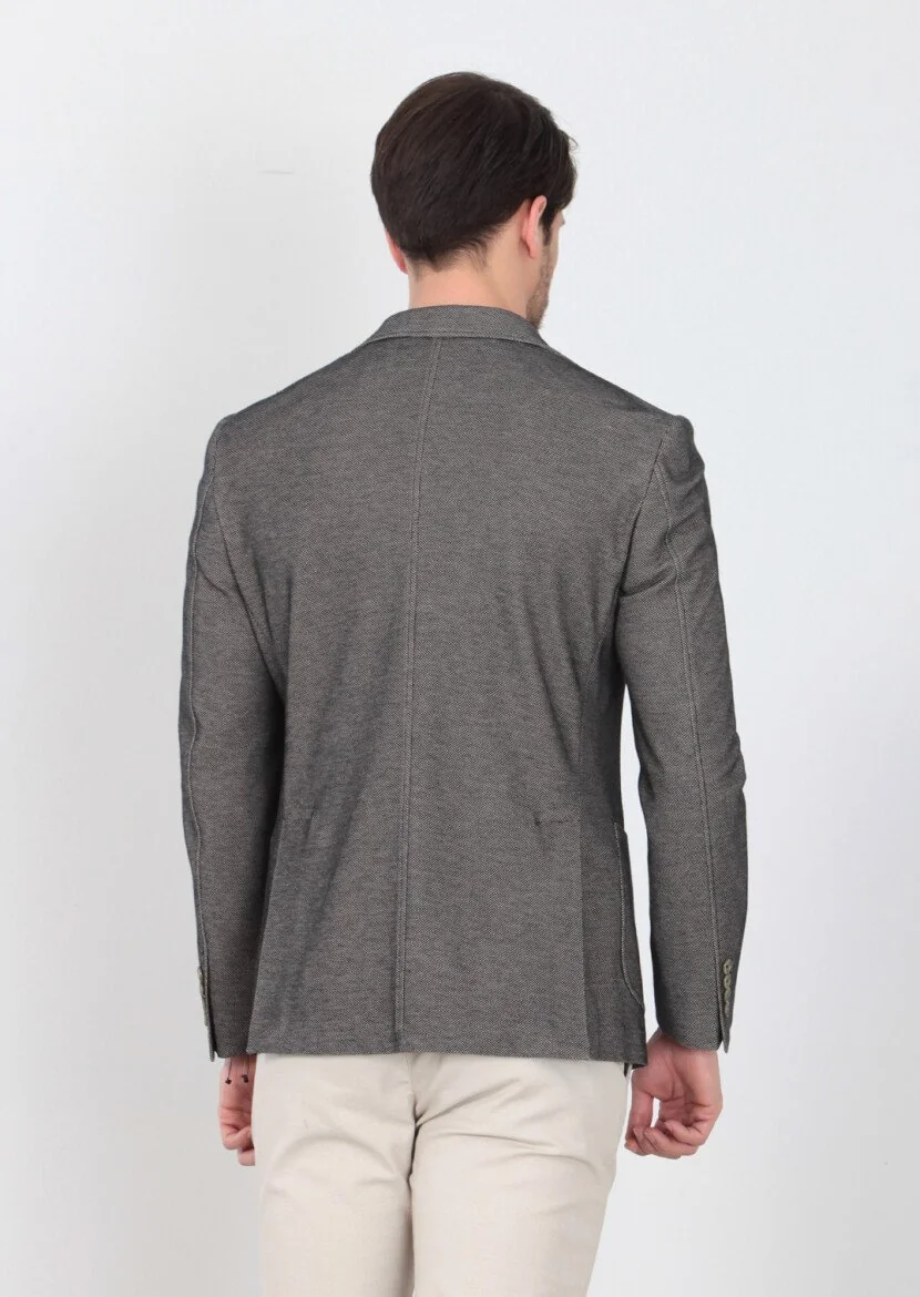 Black Patterned Zeroweight-Slim Fit 100% Cotton Jacket - 6