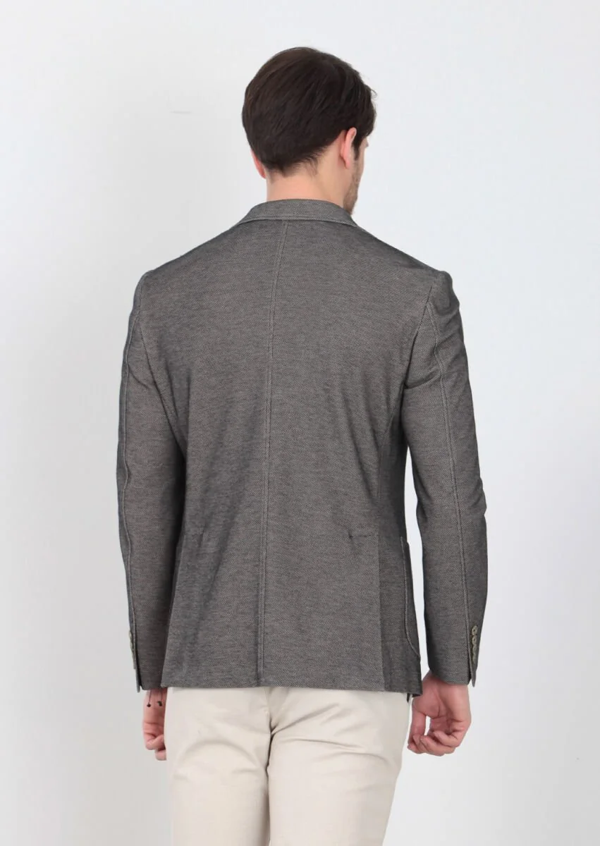 Black Patterned Zeroweight-Slim Fit 100% Cotton Jacket - 6