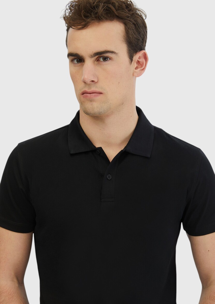 Black Plain 100% Cotton T-Shirt - 3