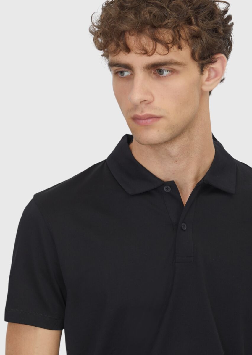 Black Plain 100% Cotton T-Shirt - 3