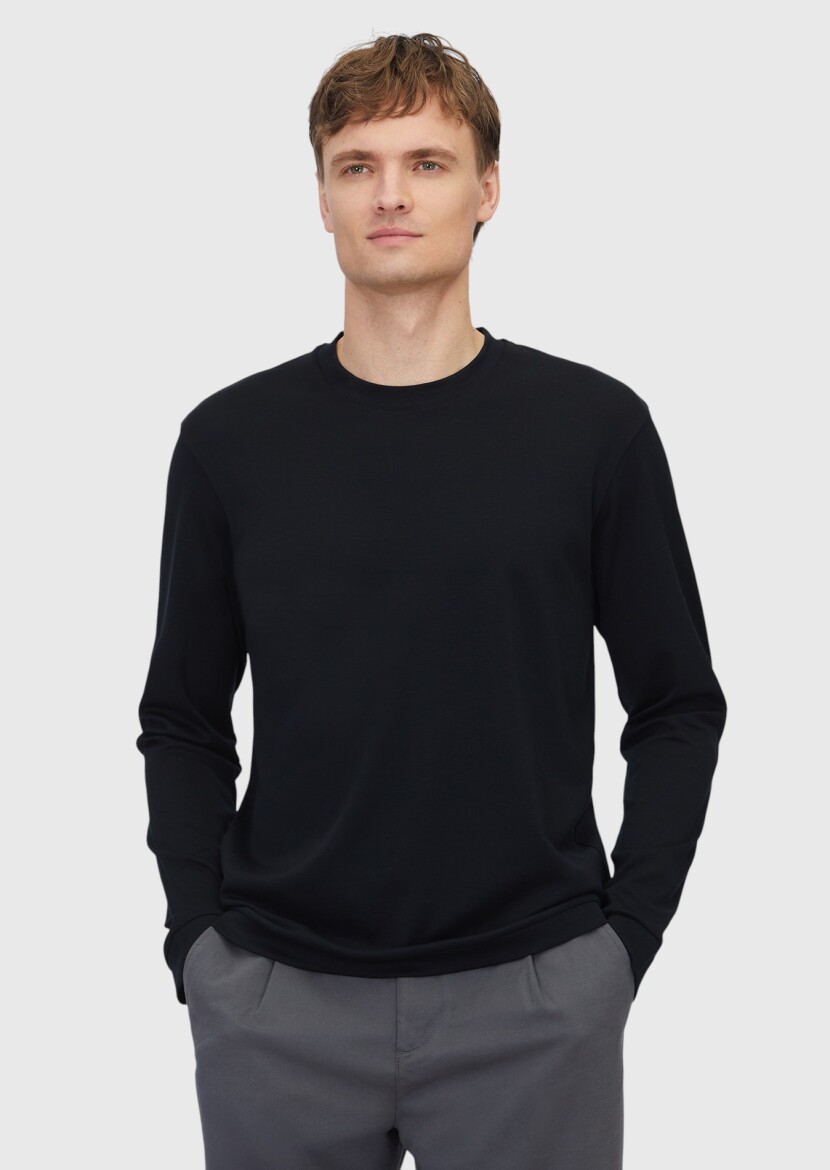 Black Plain 100% Cotton T-Shirt - 1