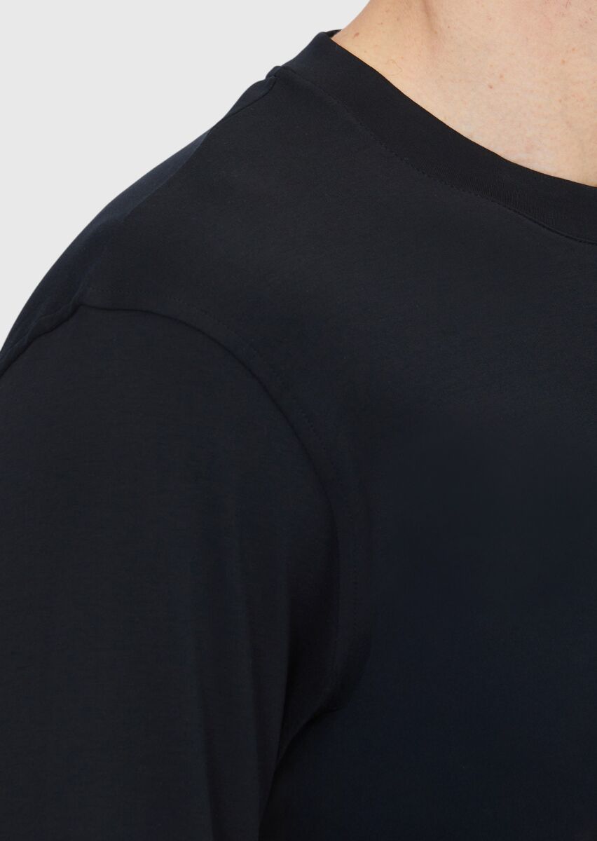 Black Plain 100% Cotton T-Shirt - 4