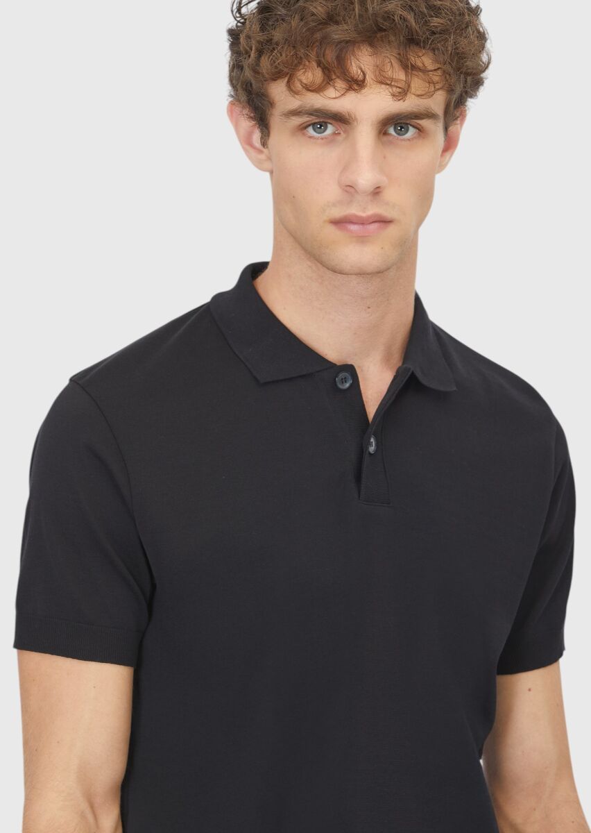 Black Plain 100% Cotton T-Shirt - 3
