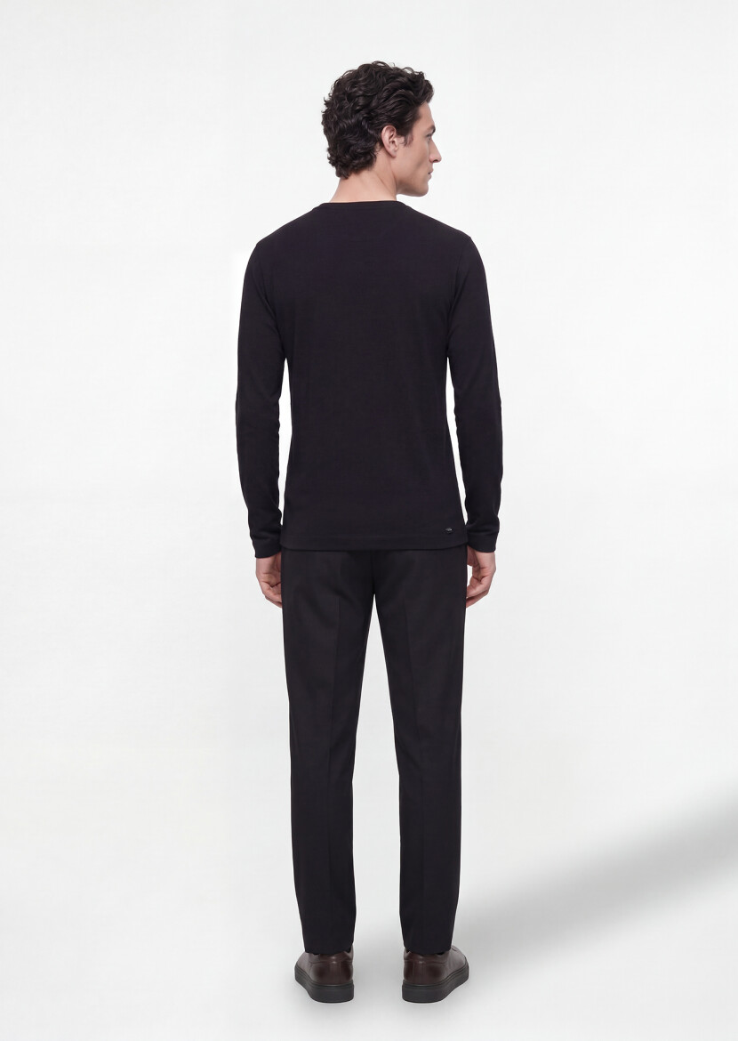 Black Plain 100% Cotton T-Shirt - 4