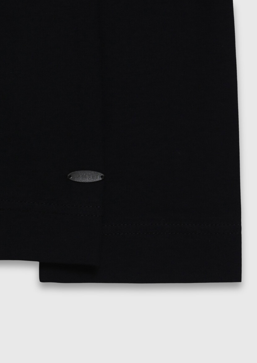 Black Plain 100% Cotton T-Shirt - 7