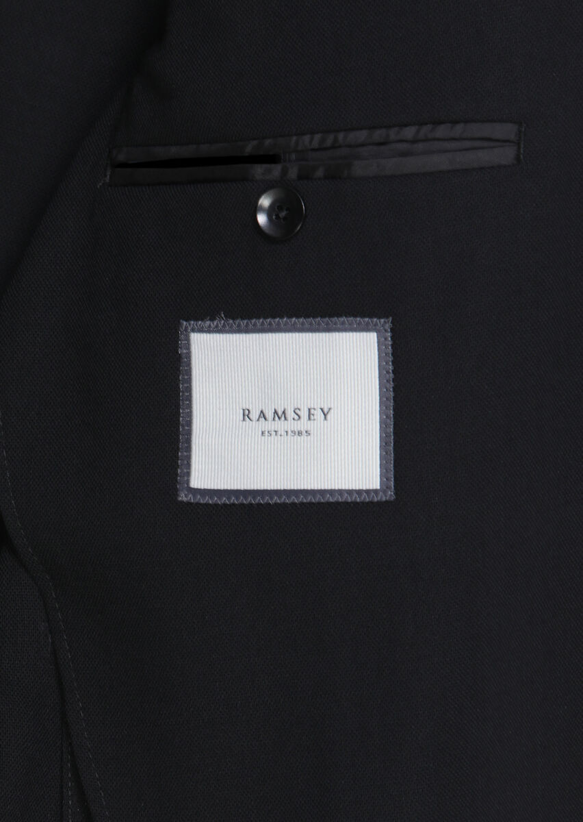 Black Plain 100% Wool Jacket - 4