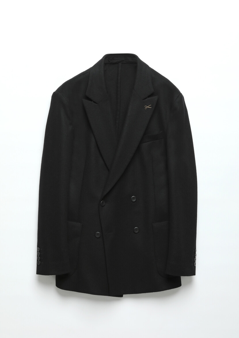 Black Plain Comfort Fit 100% Wool Jacket - 8