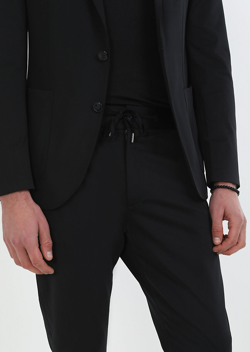 Black Plain Comfort Fit Suit - 4