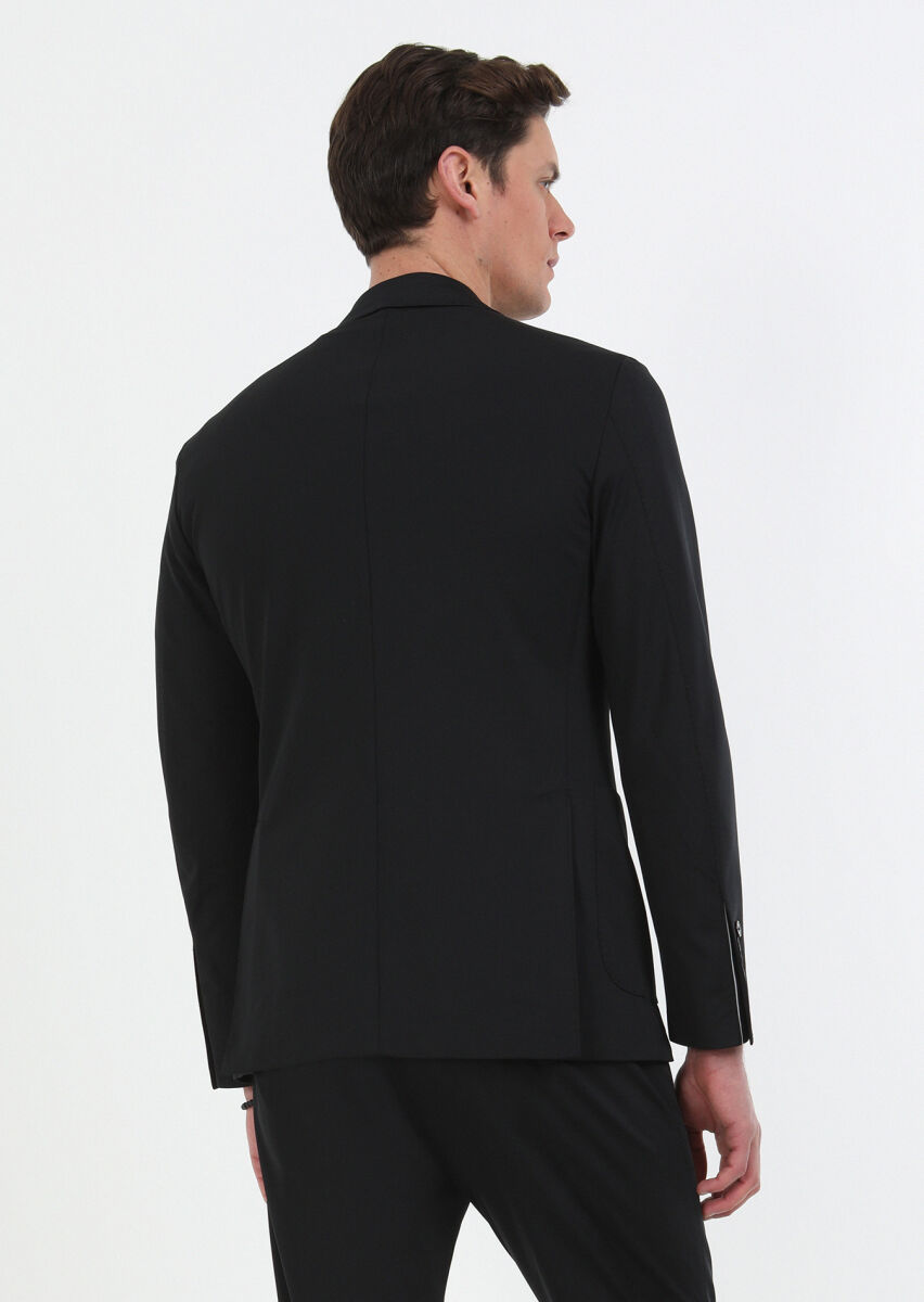 Black Plain Comfort Fit Suit - 6