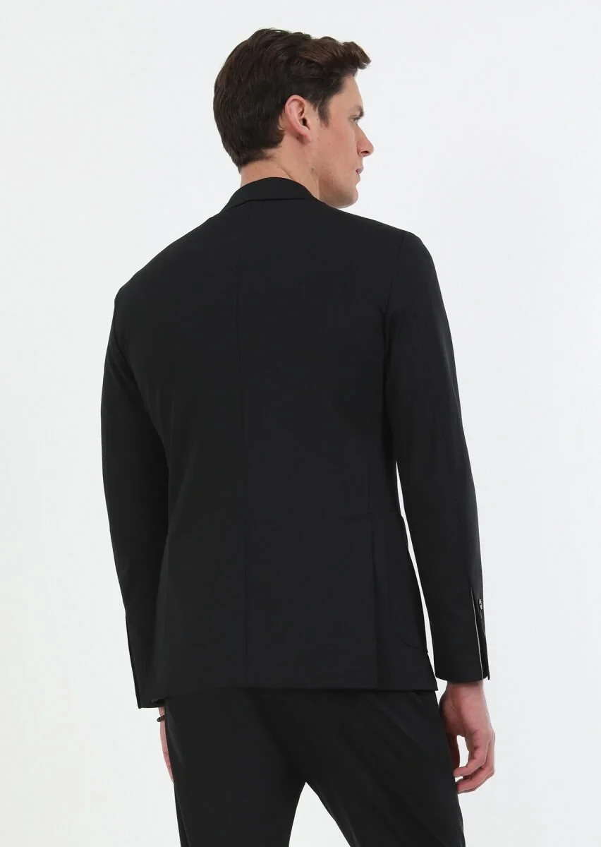 Black Plain Comfort Fit Suit - 6