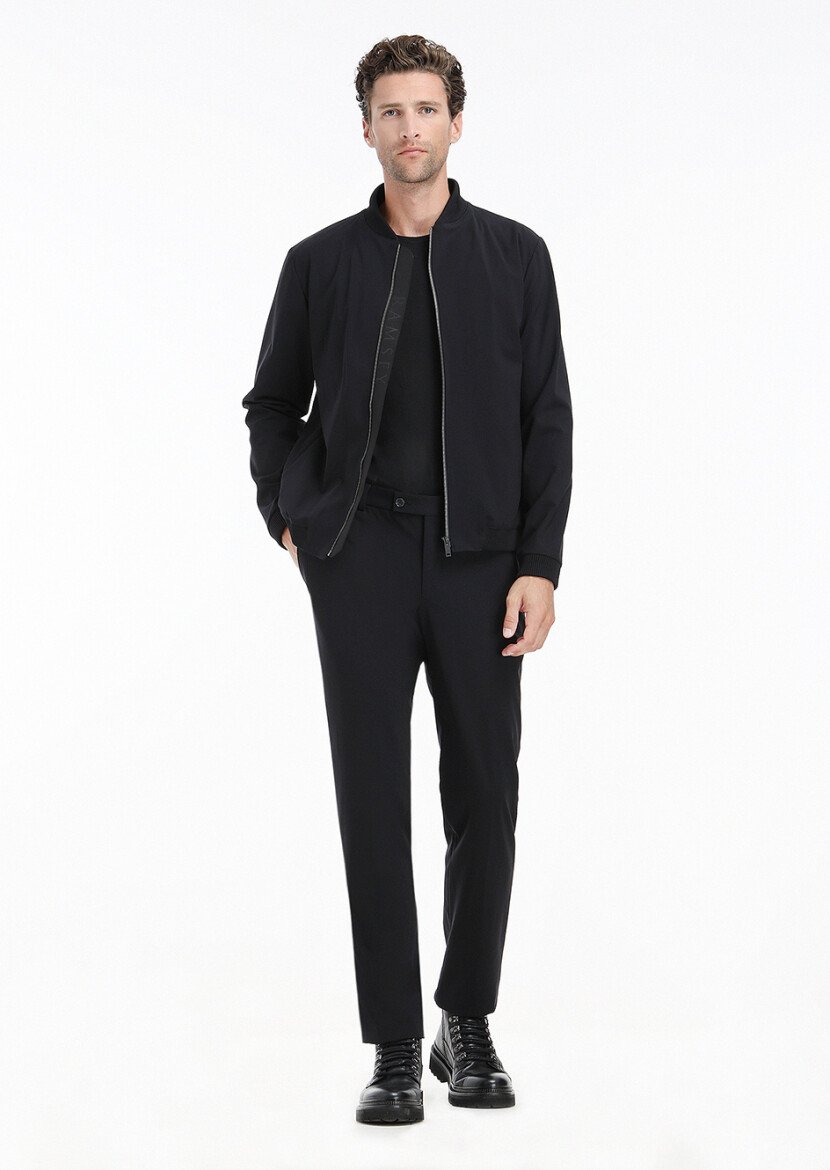 Black Plain Comfort Fit Suit - 1