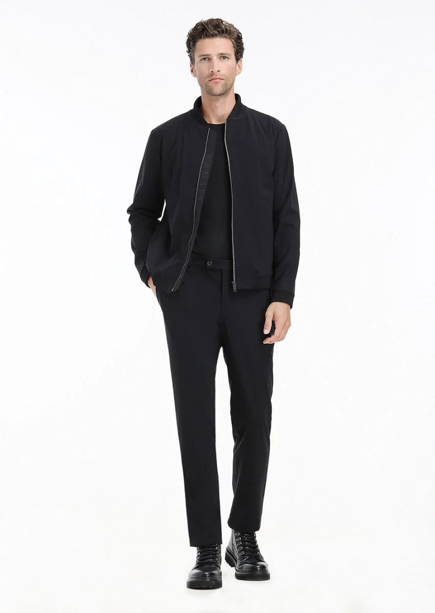 Black Plain Comfort Fit Suit - 1