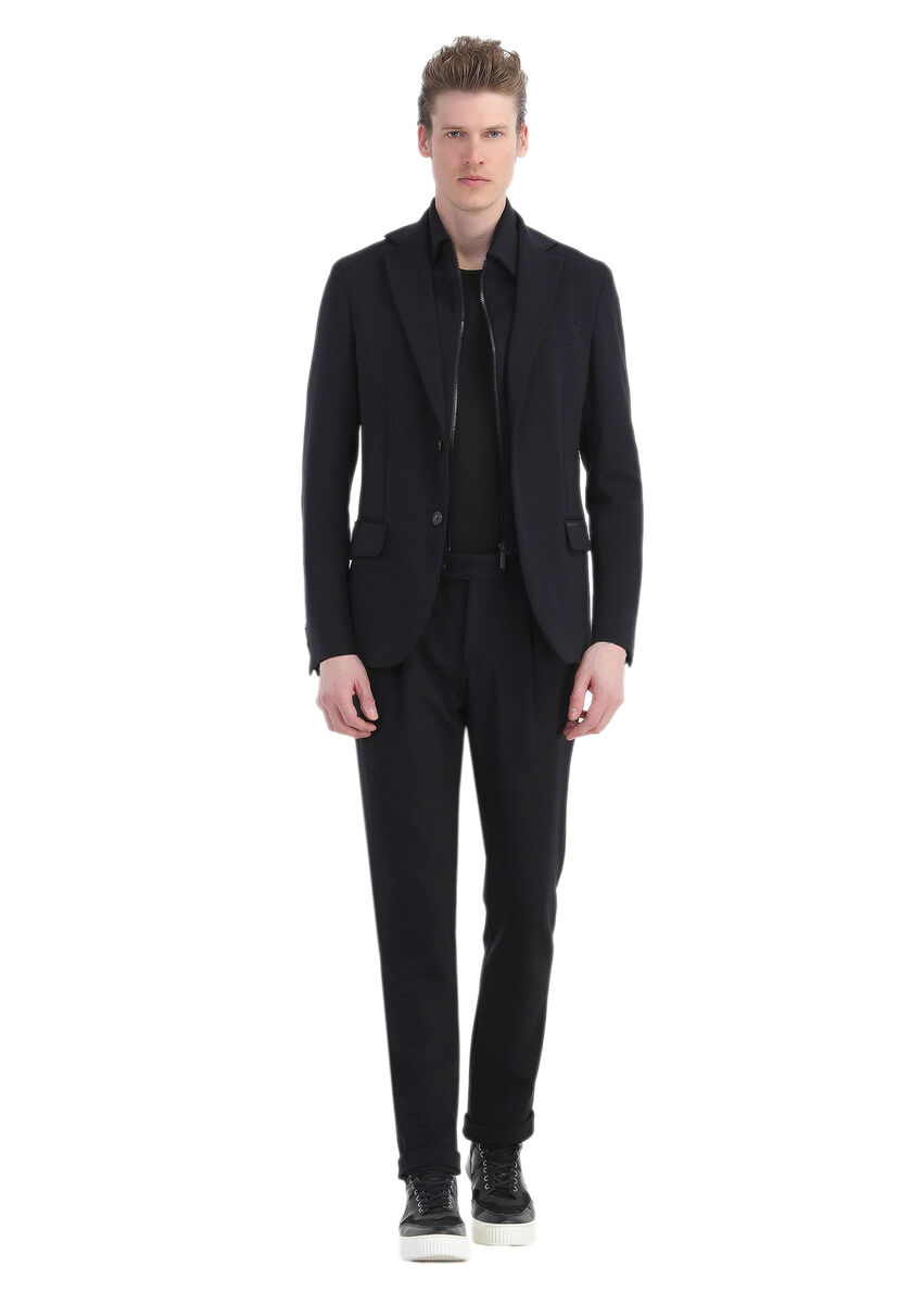 Black Plain Comfort Fit Suit - 2