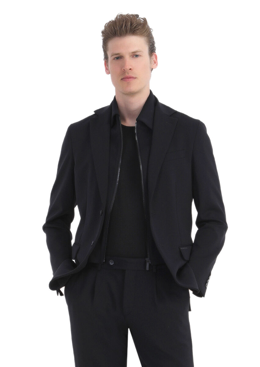 Black Plain Comfort Fit Suit - 4