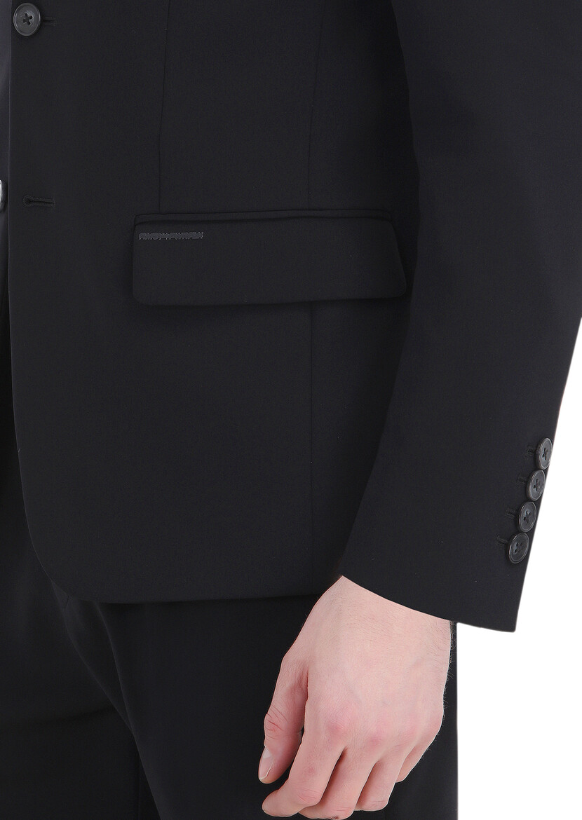 Black Plain Comfort Fit Suit - 6