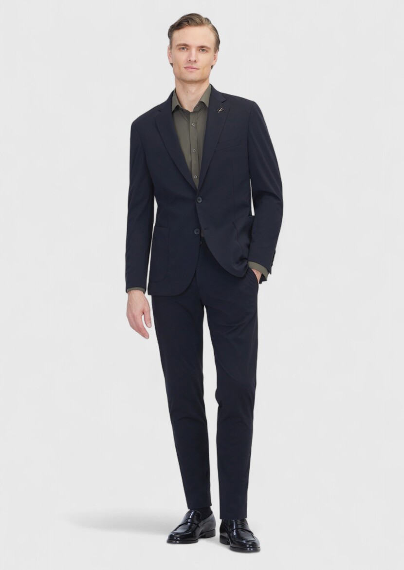 Black Plain Comfort Fit Suit - 2