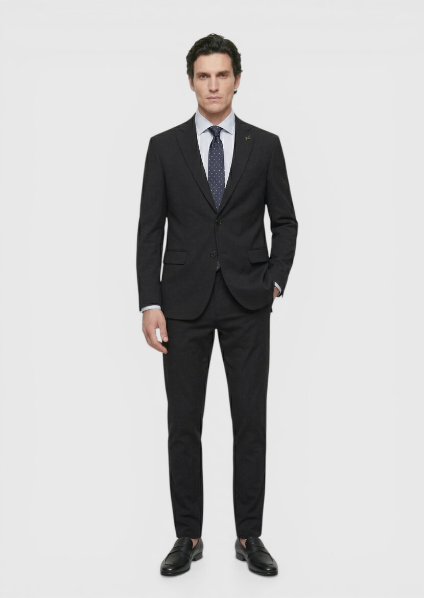 Black Plain Comfort Fit Suit - RAMSEY