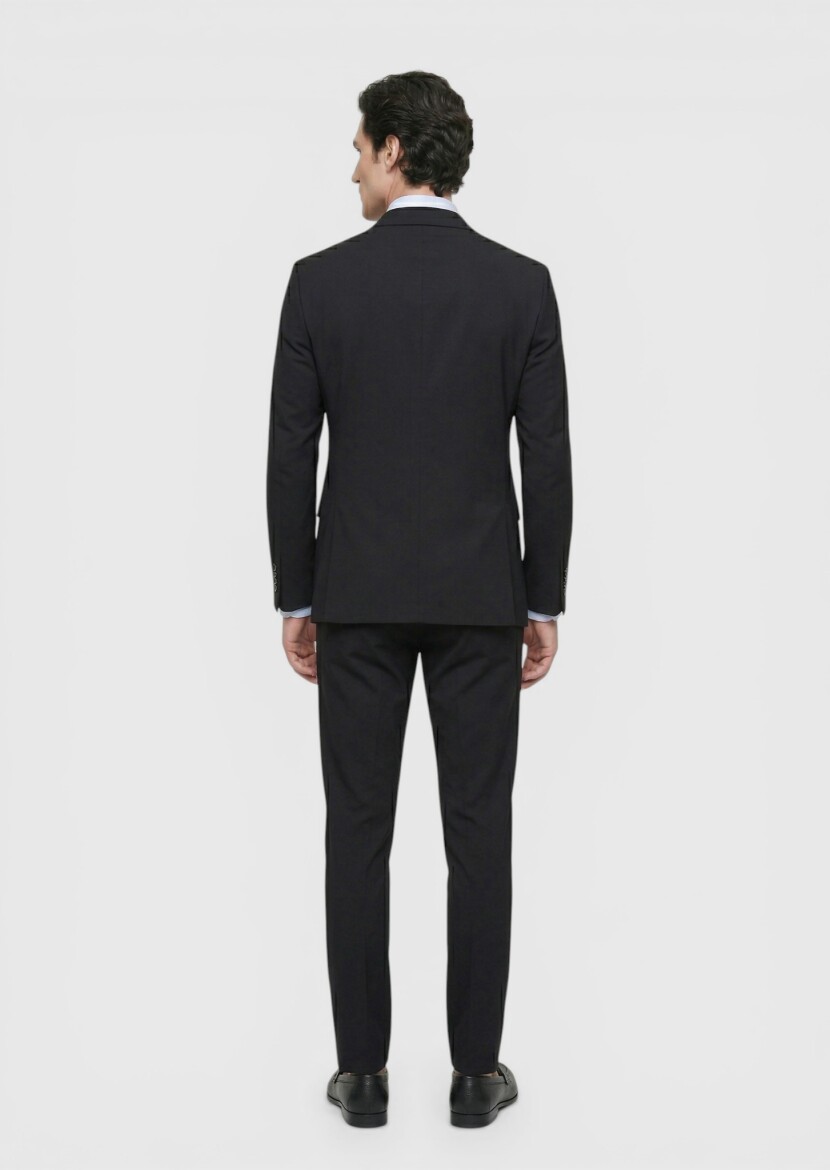Black Plain Comfort Fit Suit - 4