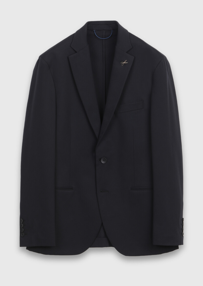 Black Plain Comfort Fit Suit - 5