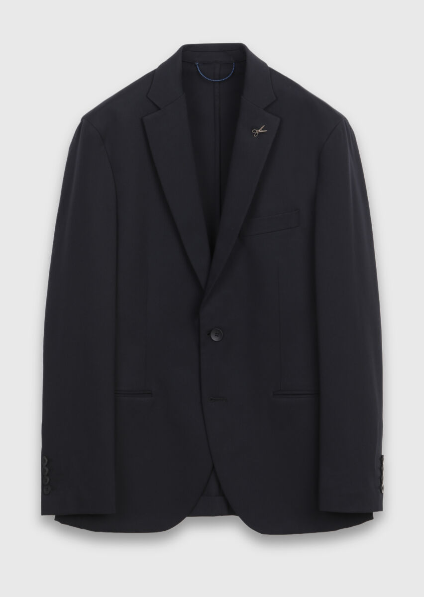 Black Plain Comfort Fit Suit - 5