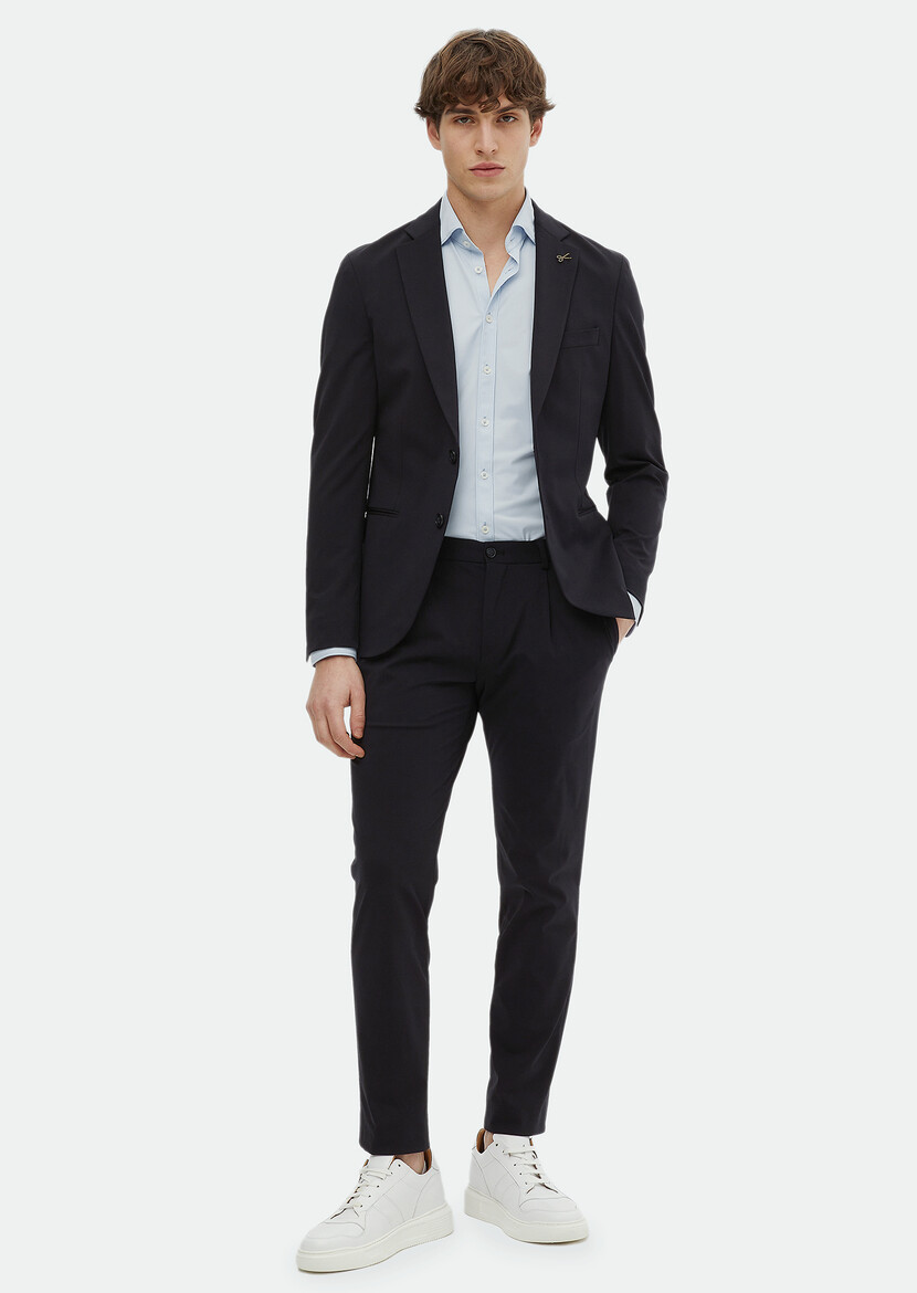 Black Plain Comfort Fit Suit - 2