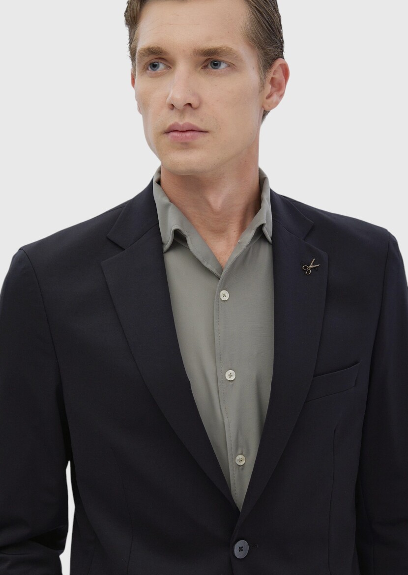 Black Plain Comfort Fit Suit - 4