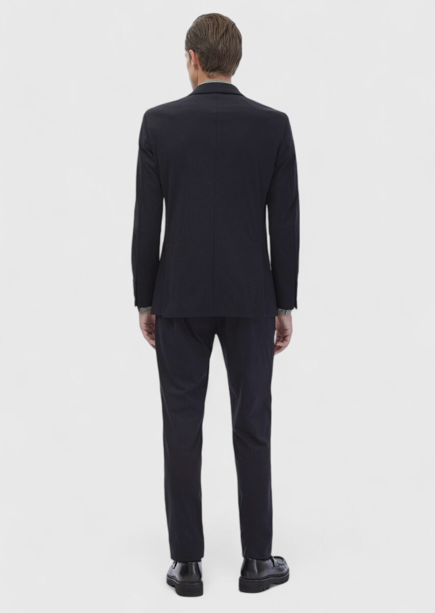 Black Plain Comfort Fit Suit - 8