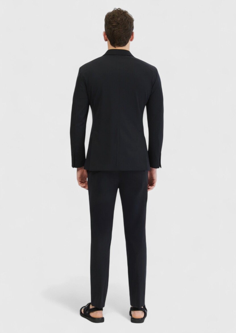 Black Plain Comfort Fit Suit - 8