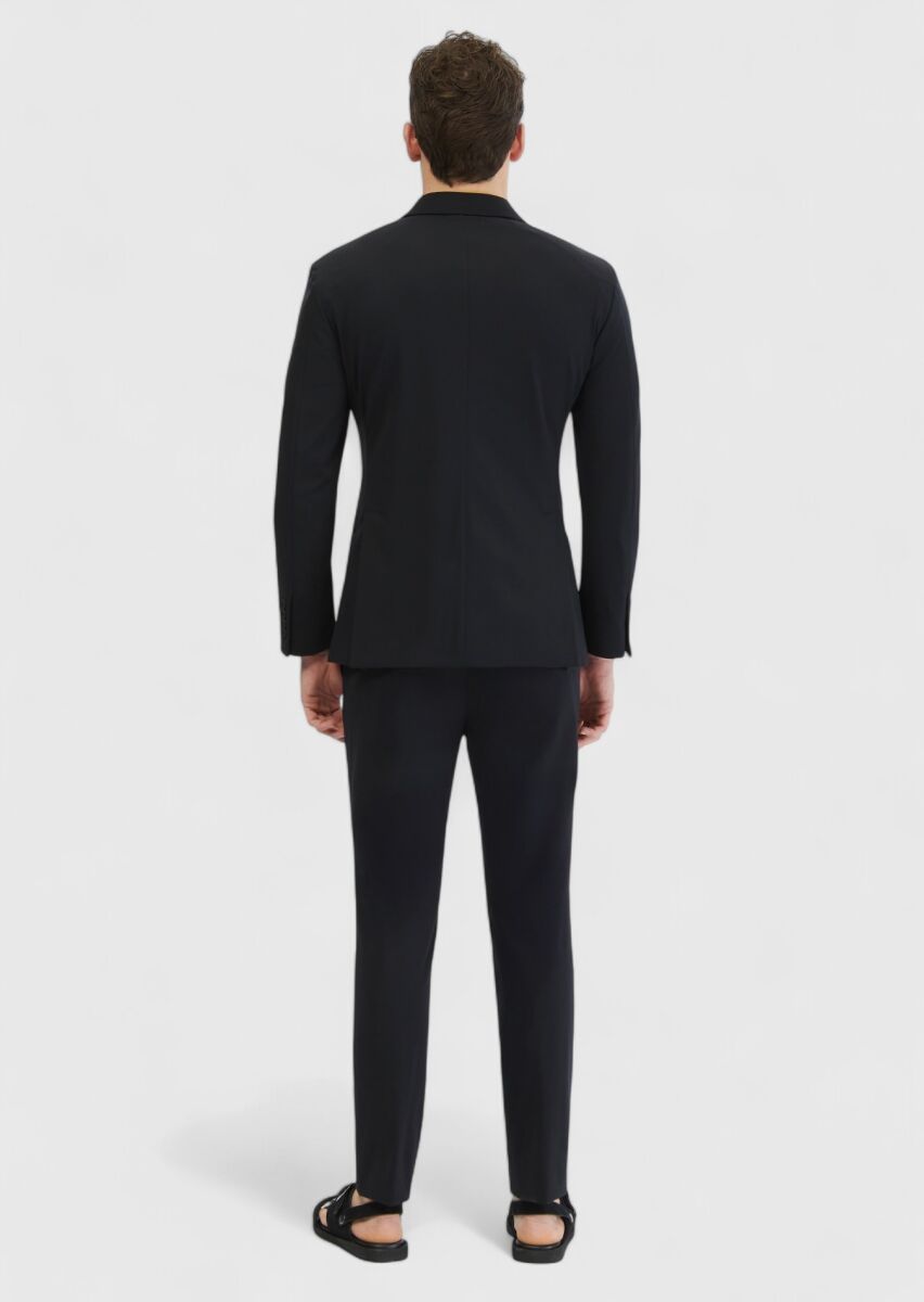 Black Plain Comfort Fit Suit - 8
