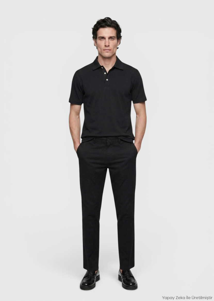 Black Plain Cotton Blended T-Shirt - RAMSEY